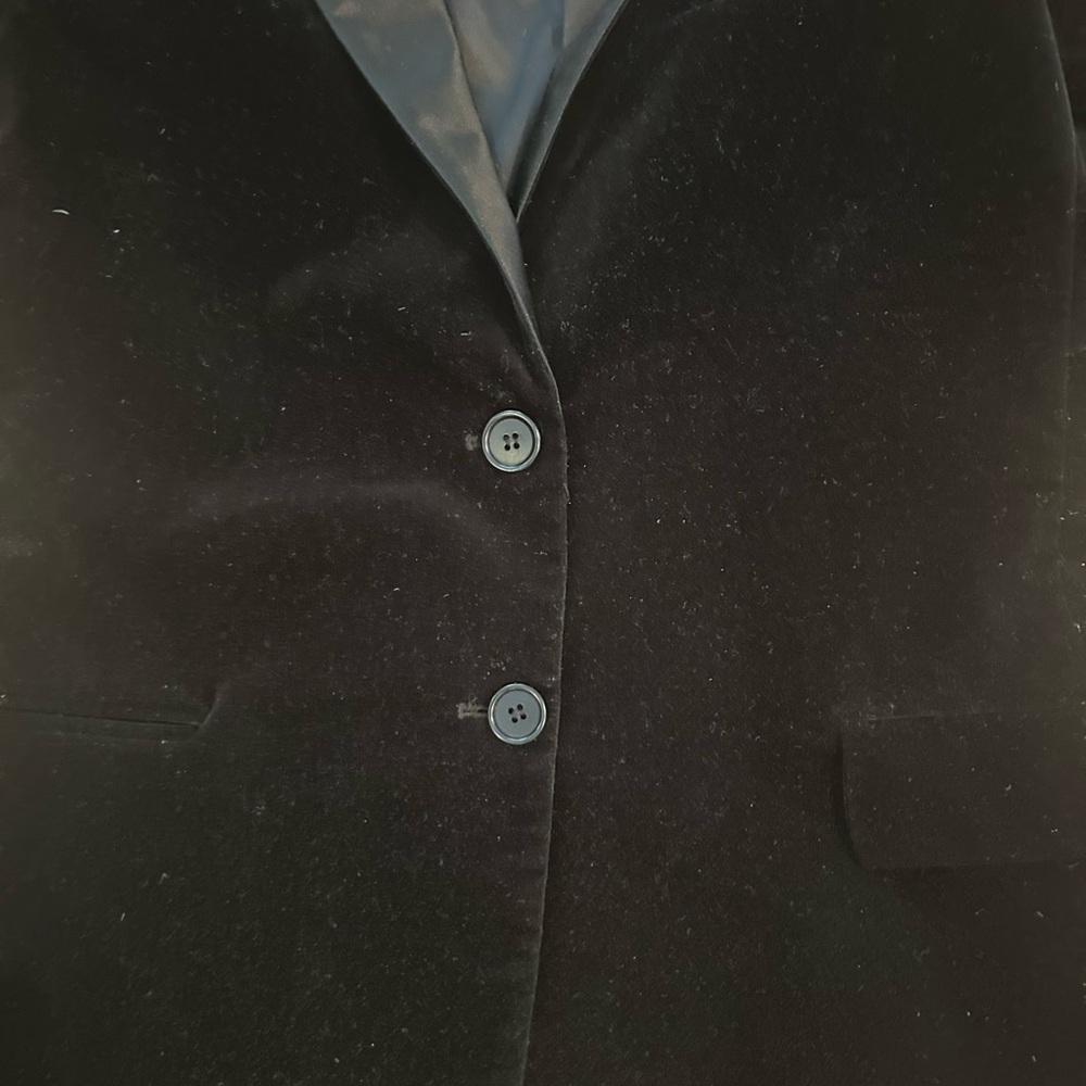 Theory Black Velvet and Satin Blazer Size 12 - Picture 11 of 16